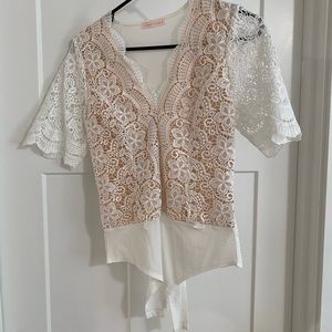 NanaMacs White Lace Bodysuit